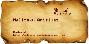 Malitsky Aniziusz névjegykártya
